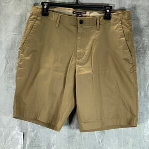 MICHAEL KORS Men's Khaki Regular-Fit Washed Cotton Bermuda Shorts SZ 33